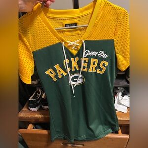 NFL Team Apparel Women's Yellow Mesh Packer Jersey